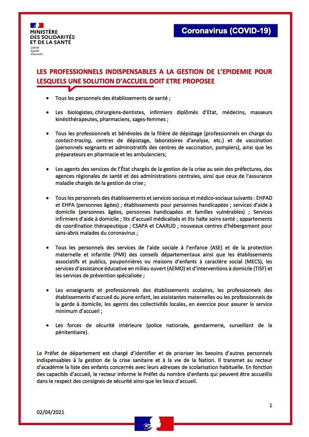 liste du personnel prioritaire