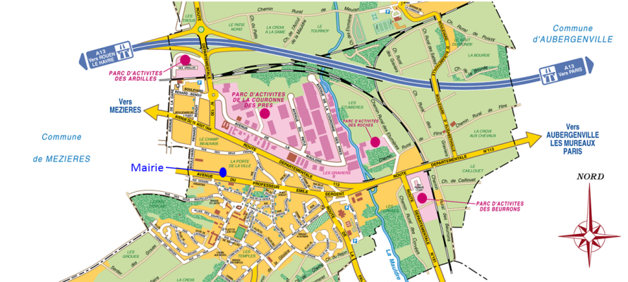 Plan des parcs d'activités
