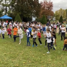 Échauffement dans le parc du Château 
