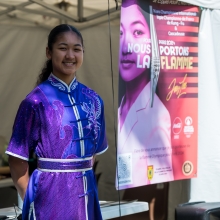 Venue exceptionnelle de Jessy Lee, porteuse de la Flamme Olympique aux JO 2024 